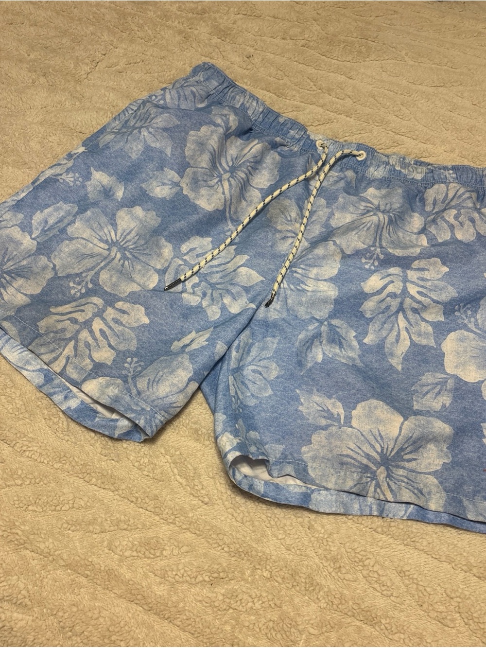 Tommy Bahama Relax Floral Leaf Print Blue Swim Trunks Shorts Mens Size XL